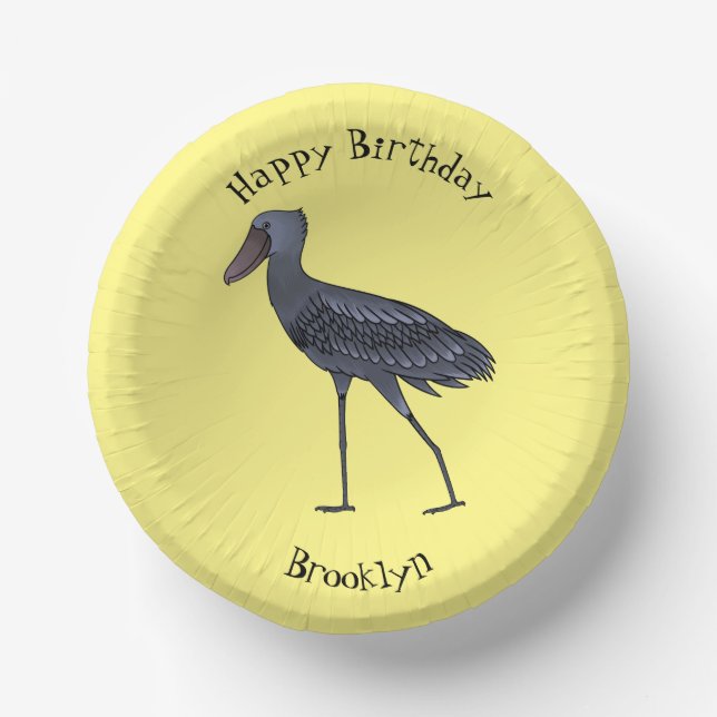 Cuencos De Papel Ilustracion de personalizado de pájaro Shoebill (Anverso)