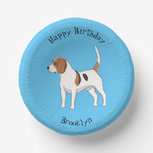 Cuencos De Papel Ilustracion de personalizado de perro Beagle