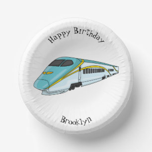 Cuencos De Papel Ilustracion de personalizado de trenes de alta vel