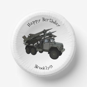 Cuencos De Papel Ilustracion de personalizado de vehículos de misil