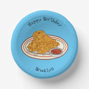 Cuencos De Papel Ilustracion de pollo frito personalizado