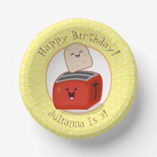 Cuencos De Papel Ilustracion de tostadora de kawaii feliz