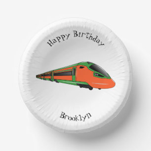 Cuencos De Papel Ilustracion del personalizado del tren de bala