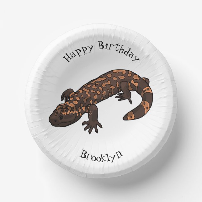 Cuencos De Papel Ilustracion monstruo personalizado Gila (Anverso)