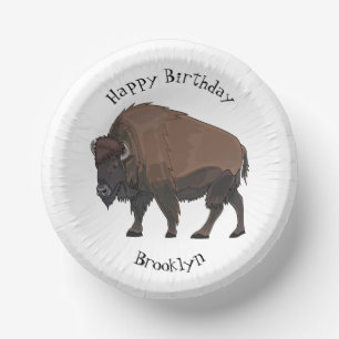 Cuencos De Papel Ilustracion personalizado Bison