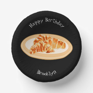 Cuencos De Papel Ilustracion personalizado croissant