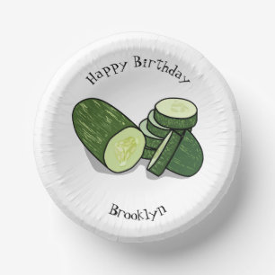 Cuencos De Papel Ilustracion personalizado Cucumber