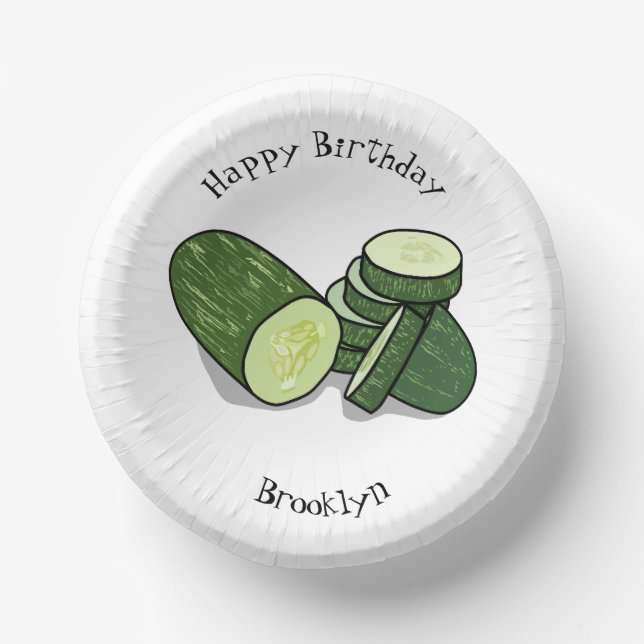 Cuencos De Papel Ilustracion personalizado Cucumber (Anverso)