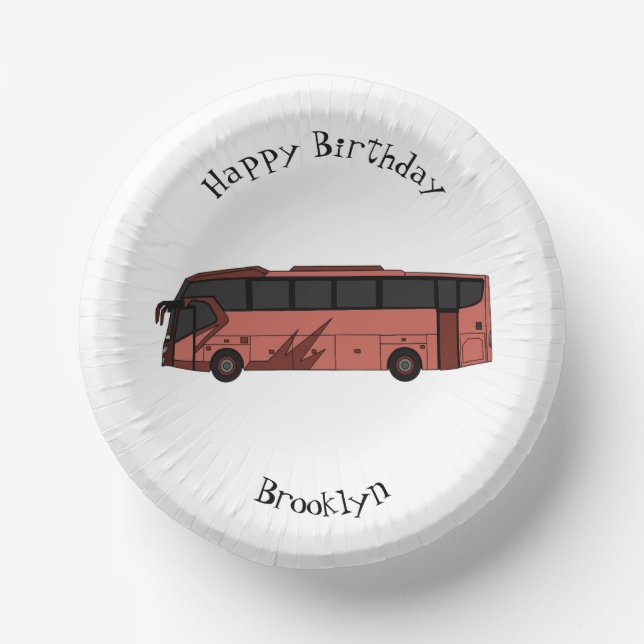 Cuencos De Papel Ilustracion personalizado de autobús (Anverso)