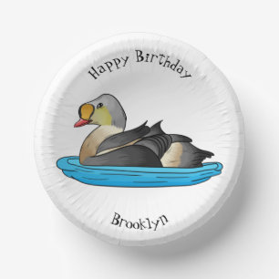 Cuencos De Papel Ilustracion personalizado de aves King eider