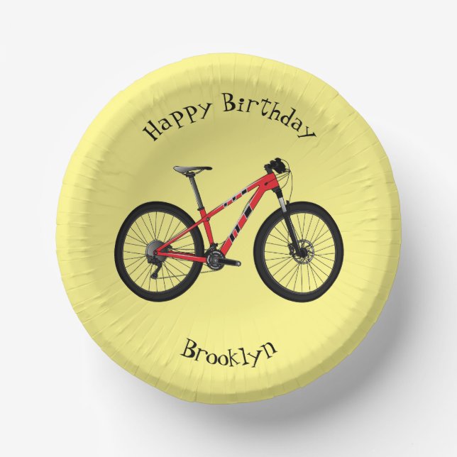 Cuencos De Papel Ilustracion personalizado de bicicletas (Anverso)