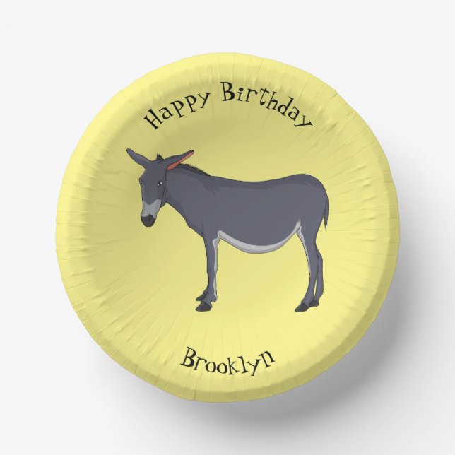 Cuencos De Papel Ilustracion personalizado de burro (Anverso)