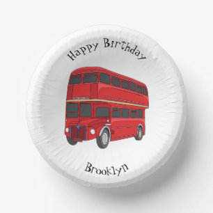 Cuencos De Papel Ilustracion personalizado de bus de dos pisos