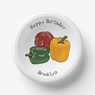 Cuencos De Papel Ilustracion personalizado de Capsicum