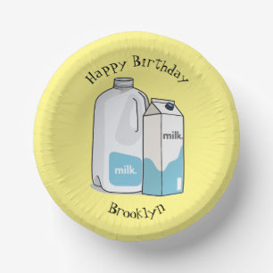 Cuencos De Papel Ilustracion personalizado de leche