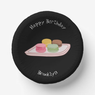 Cuencos De Papel Ilustracion personalizado de Macaron