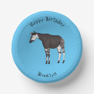 Cuencos De Papel Ilustracion personalizado de Okapi