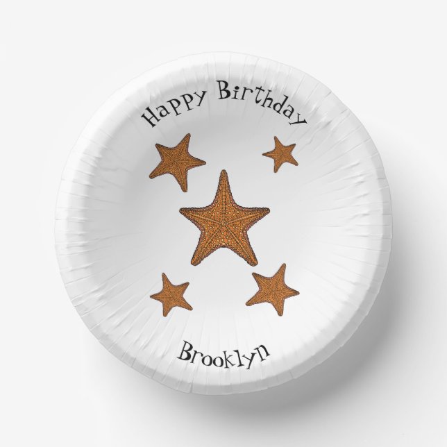 Cuencos De Papel Ilustracion personalizado de pez estrella (Anverso)