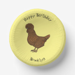 Cuencos De Papel Ilustracion personalizado de pollo polaco Chamois