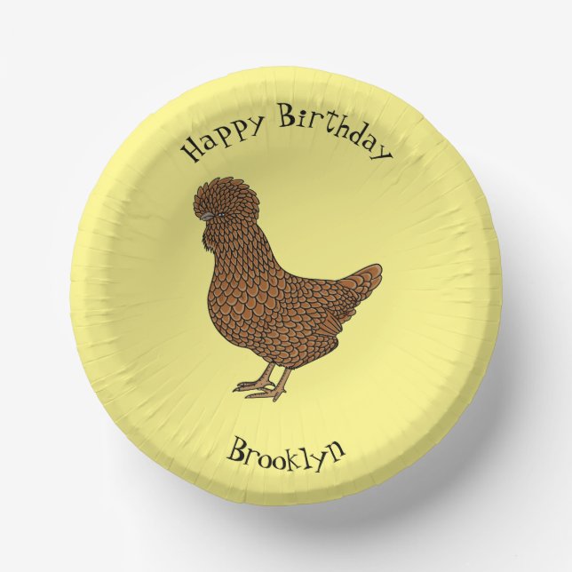 Cuencos De Papel Ilustracion personalizado de pollo polaco Chamois (Anverso)