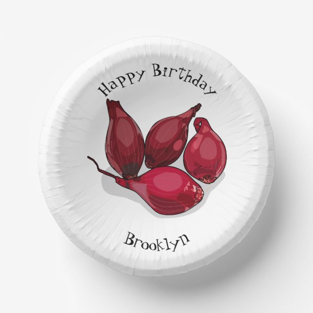 Cuencos De Papel Ilustracion personalizado de Shallot (Anverso)