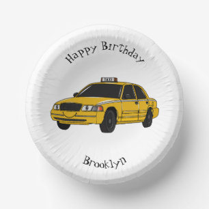 Cuencos De Papel Ilustracion personalizado de taxi