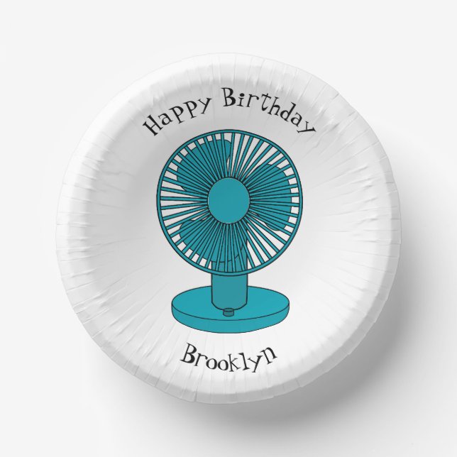 Cuencos De Papel Ilustracion personalizado de ventilador (Anverso)