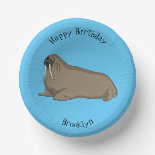 Cuencos De Papel Ilustracion personalizado de Walrus