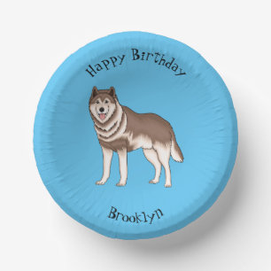 Cuencos De Papel Ilustracion personalizado husky siberiano