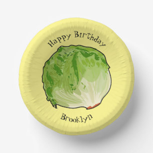 Cuencos De Papel Ilustracion personalizado Lettuce
