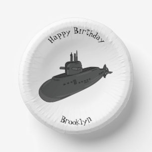 Cuencos De Papel Ilustracion personalizado submarino