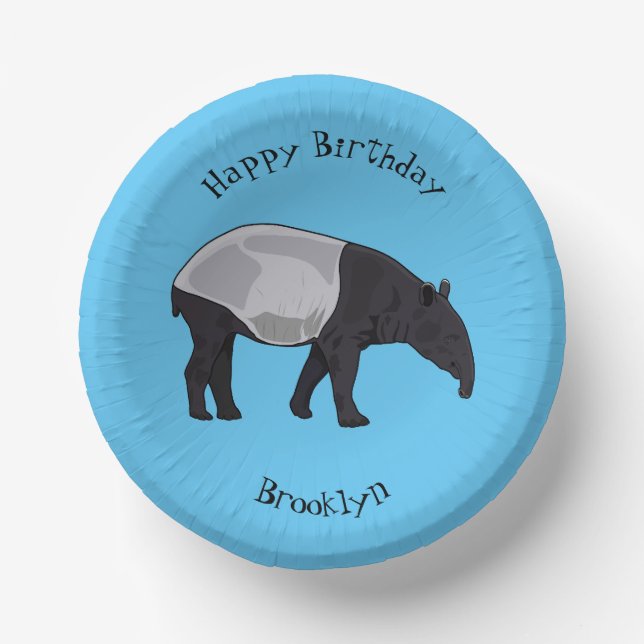 Cuencos De Papel Ilustracion personalizado Tapir (Anverso)