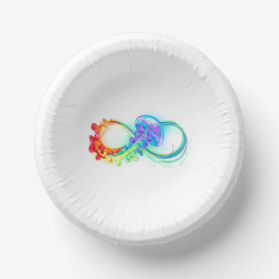 Cuencos De Papel Infinidad con las medusas del arcoiris