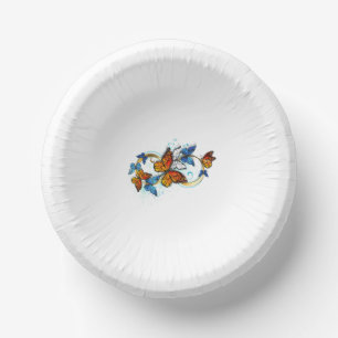 Cuencos De Papel Infinidad de Mariposas Monarca