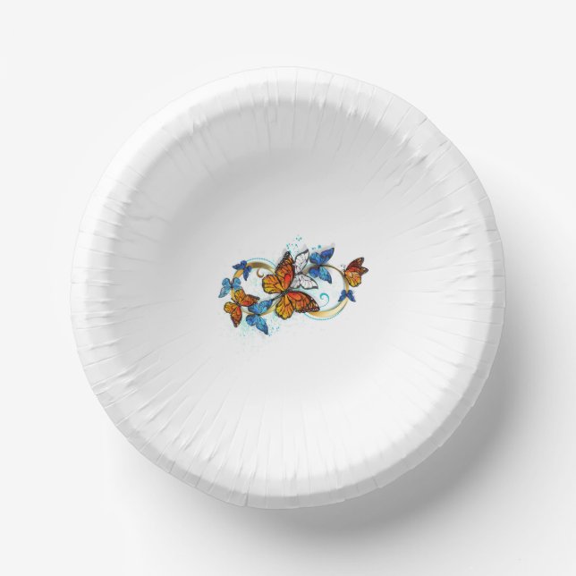 Cuencos De Papel Infinidad de Mariposas Monarca (Anverso)