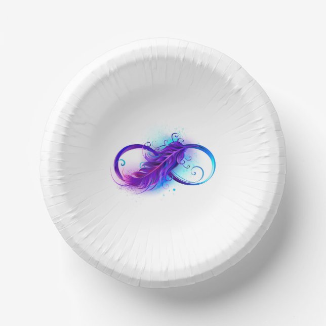 Cuencos De Papel Infinito con pluma púrpura (Anverso)