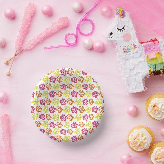 Cuencos De Papel Isla Tropical Hawaiana Hibiscus Floral (Fiesta)