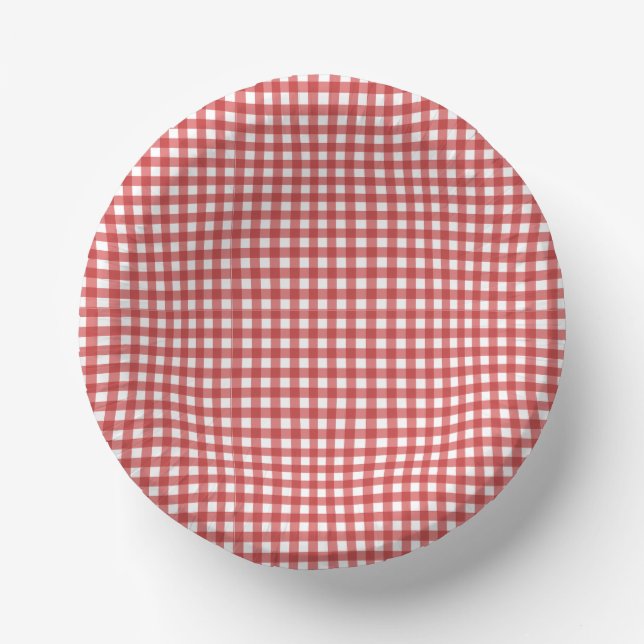 Cuencos De Papel Italian Ciao Baby Red Checkered Baby Shower  (Anverso)