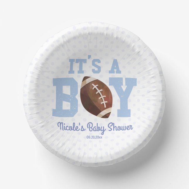 Cuencos De Papel It's a Boy! Baby Shower de fútbol azul