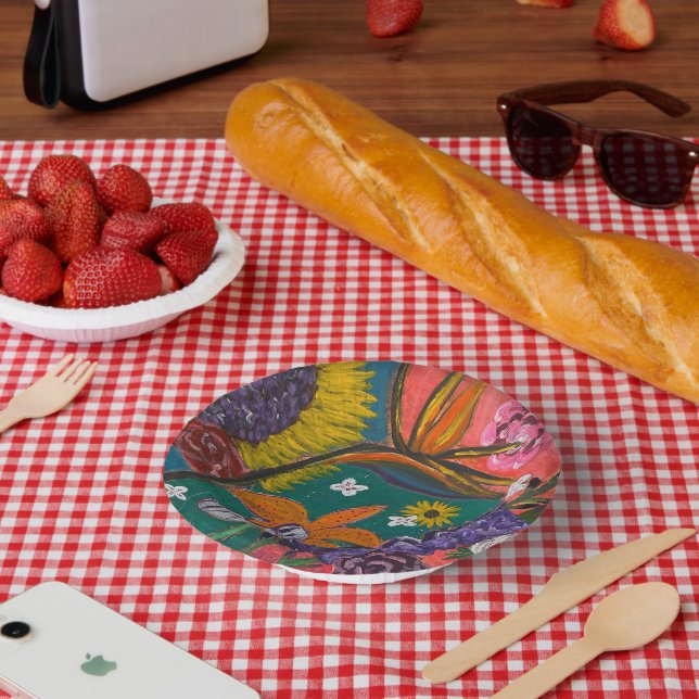 Cuencos De Papel Jardín abstracto