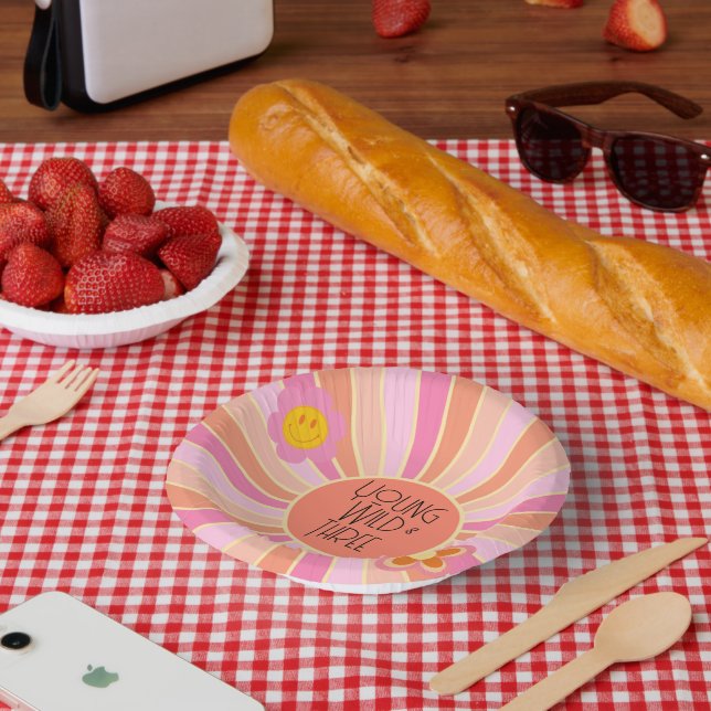 Cuencos De Papel Joven, salvaje y tres | Bolas de cumpleaños infant (Picnic)