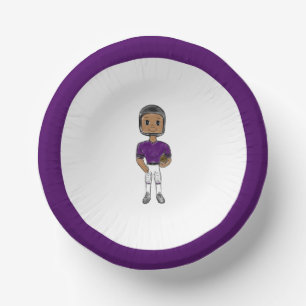 Cuencos De Papel jugador de fútbol retro vintage púrpura negro simp