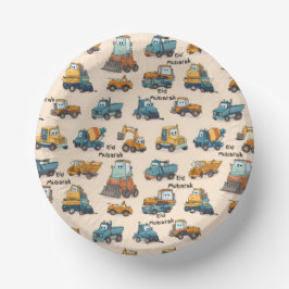 Cuencos De Papel Kids Construction Vehicle Paper Bowls Cute Trucks 