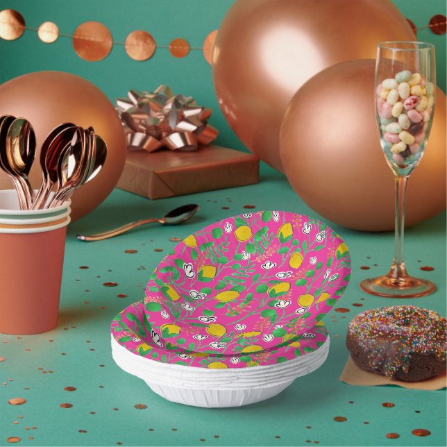 Cuencos De Papel lemon watercolor (Multi)