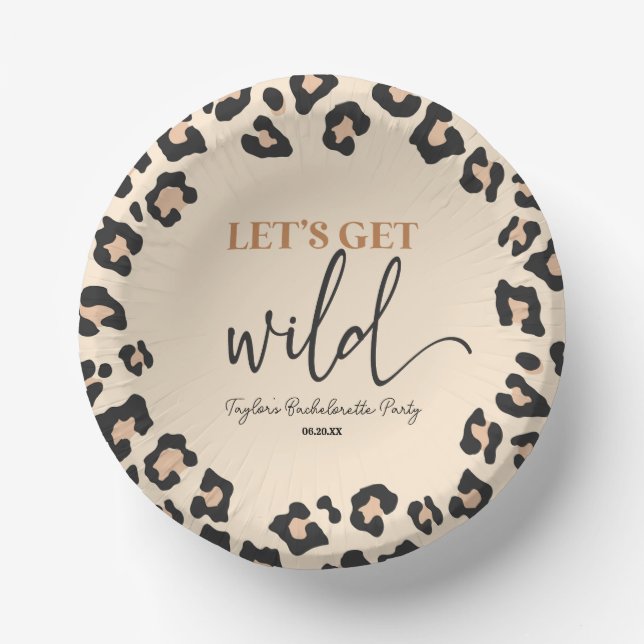 Cuencos De Papel Leopard Cheetah Wild Bachelorette Fiesta de fin de (Anverso)