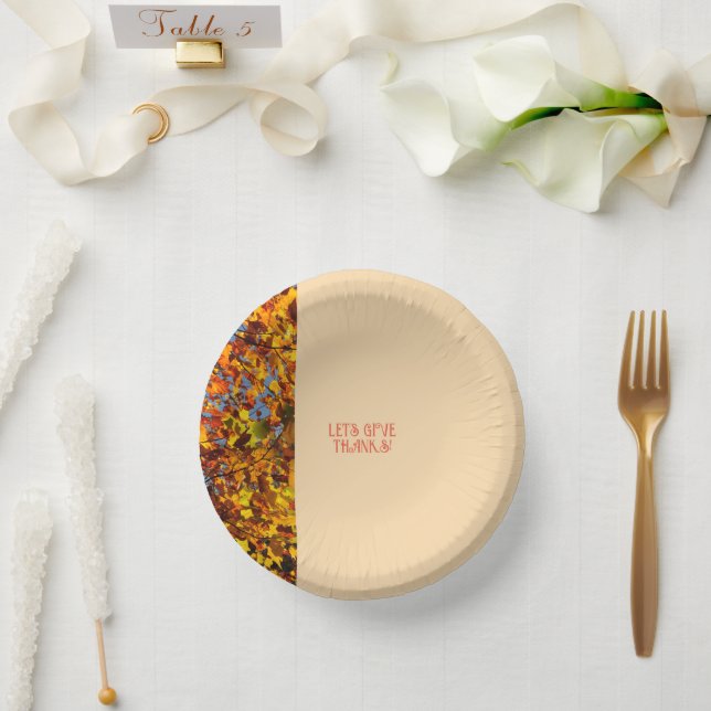 Cuencos De Papel Ligeras hojas de aguijón feliz regalo de gracias (Boda)