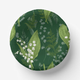 Cuencos De Papel Lily of Valley con Ferns || Personalizado verde os