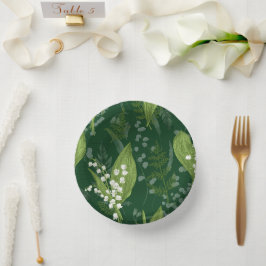 Cuencos De Papel Lily of Valley con Ferns || Verde oscuro no Person