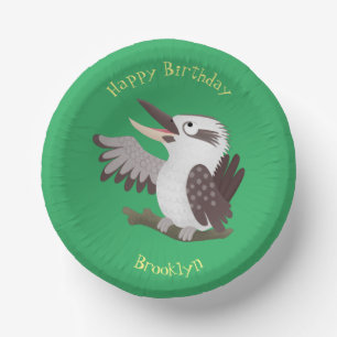 Cuencos De Papel Lindo kookaburra de dibujos animados riendo divert