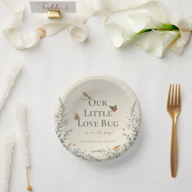 Cuencos De Papel Little Love Bug Baby Shower Gender Neutral (Boda)